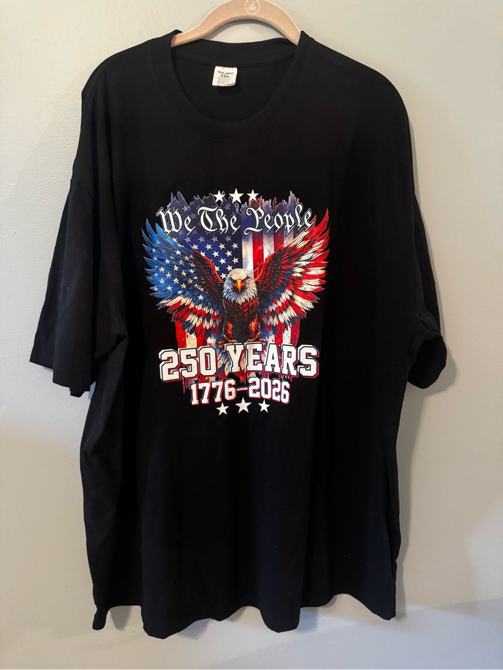 Patriotic Eagle Graphic Tee - Black, Red & Blue